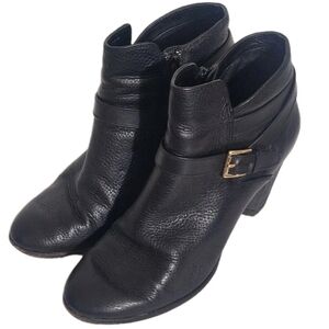 Cole Haan Black Leather Hayes Block Heel Bootie Ankle Boot W05182 Women Size 8.5